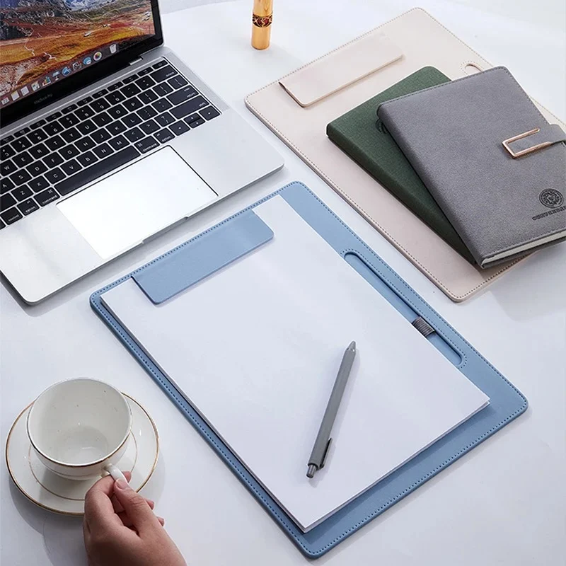 Leather Clipboard Business Office School Meeting Record Writing Board A4 Paper File Folder Clipboard Pen Slot 2